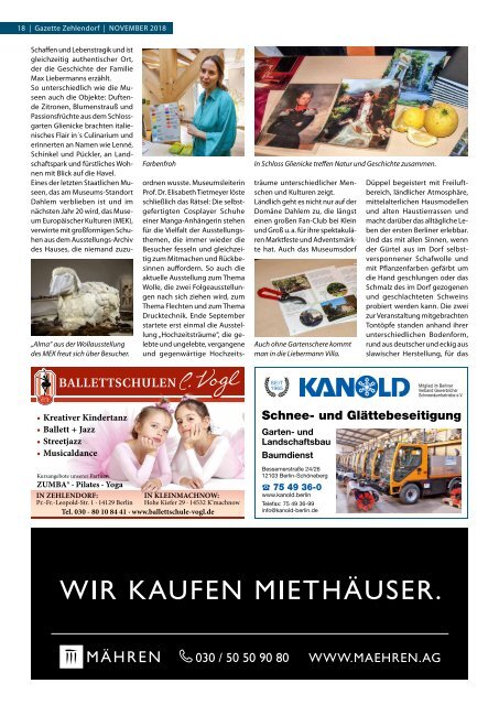 Gazette Zehlendorf November 2018