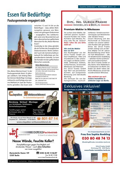 Gazette Zehlendorf November 2018