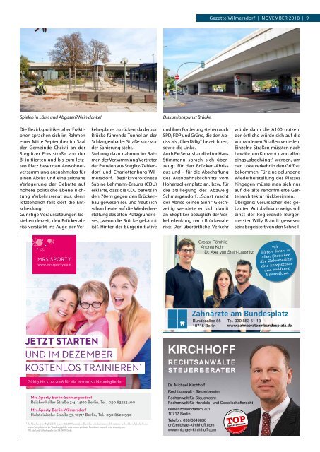 Gazette Wilmersdorf November 2018