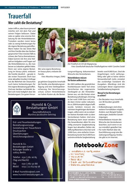 Gazette Schöneberg & Friedenau November 2018