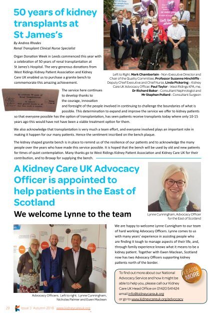 Kidney Matters - Issue 3, Autumn 2018