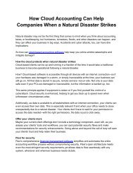 How Cloud Accounting Can Help Companies when a Natural Disaster Strikes