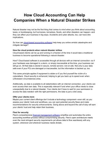 How Cloud Accounting Can Help Companies when a Natural Disaster Strikes