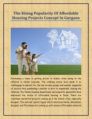 The Rising Popularity Of Affordable Housing Projects Concept In Gurgaon