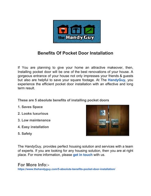 Benefits Of Pocket Door Installation