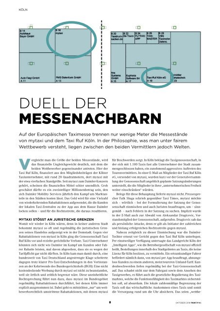 Taxi Times Special 2018 - Europäische Taximesse