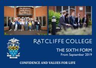 Ratcliffe College - Sixth Form Handbook 2019