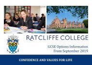 Ratcliffe College - GCSE Handbook 2019