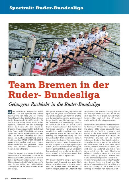 BREMER SPORT Magazin | November 2018