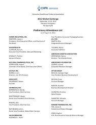 Preliminary Attendance List - Consumer Healthcare Products ...