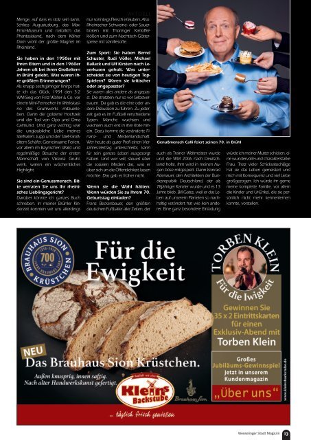 Wesselinger Stadt Magazin Oktober 2018