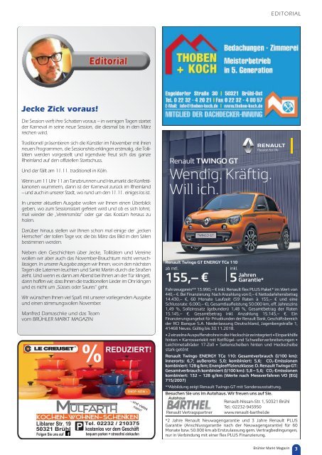 Brühler Markt Magazin Oktober 2018