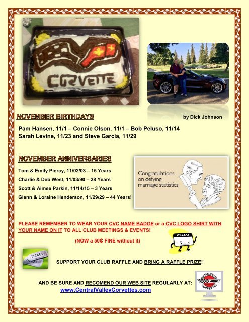 Central Valley Corvettes of Fresno - November 2018