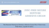 Secure Waterproof Denture Adhesive Cream