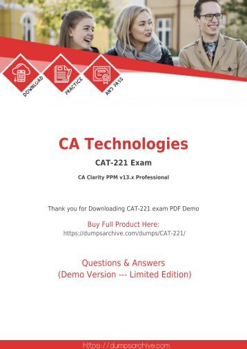 Actual CAT-221 Questions PDF - [Updated] CA Technologies CAT-221 Questions PDF