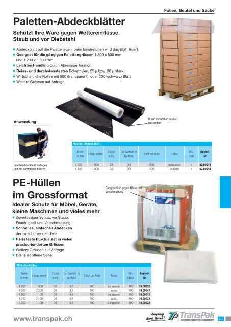 TransPak Verpackungsmittelkatalog Schweiz