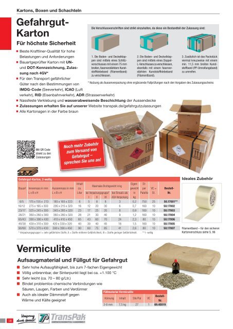TransPak Verpackungsmittelkatalog Schweiz