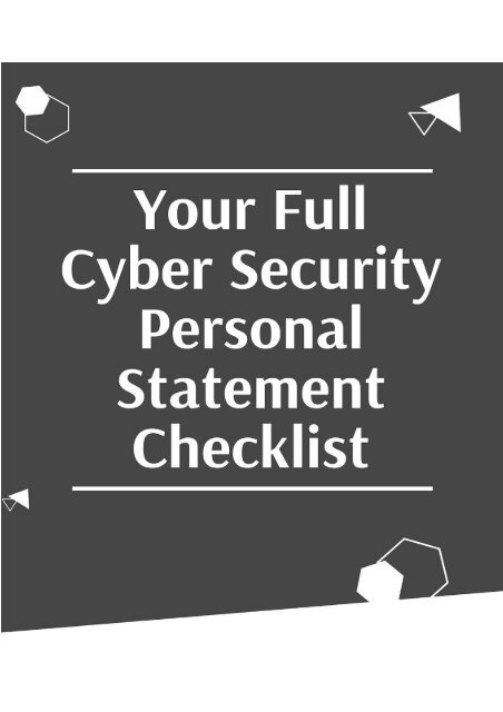 Your Full Cyber Security Personal Statement Checklist