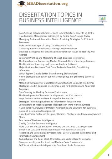 Analytical tools dissertation topics