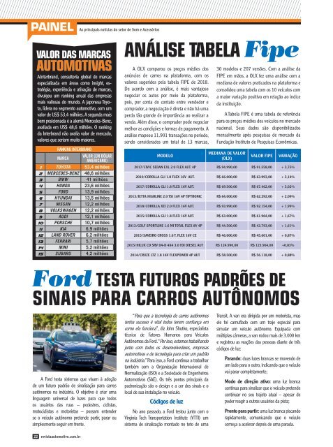 REVISTA AUTOMOTIVO - EDIÇÃO 134 - NOVEMBRO DE 2018