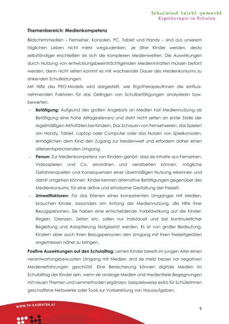 Interventionshandbuch zum Pilotprojekt