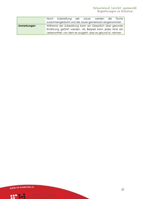 Interventionshandbuch zum Pilotprojekt