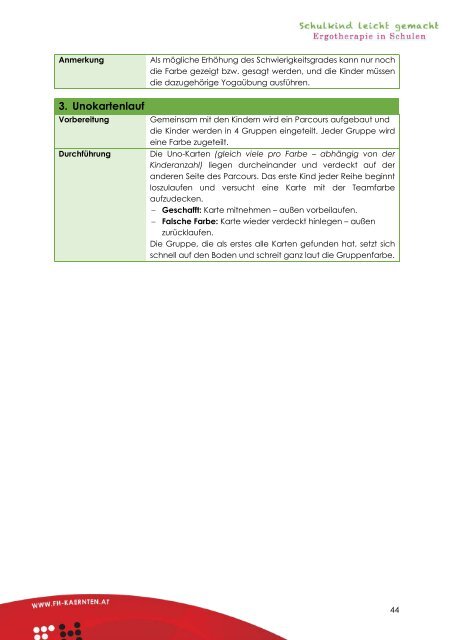 Interventionshandbuch zum Pilotprojekt