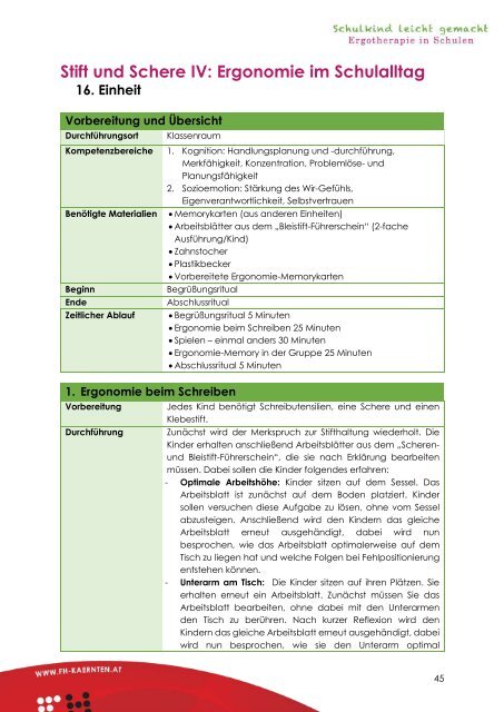 Interventionshandbuch zum Pilotprojekt