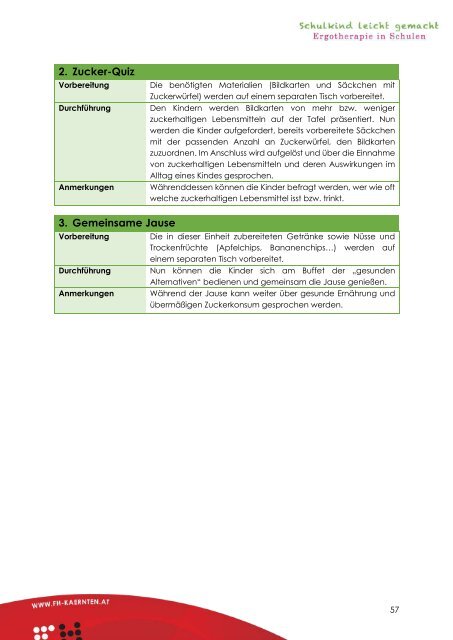 Interventionshandbuch zum Pilotprojekt