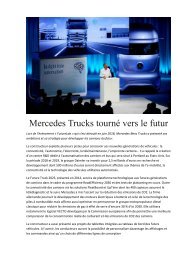 Mercedes Trucks tourné vers le futur