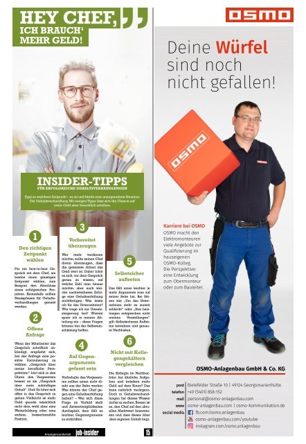 INSIDER Osnabrück + jobinsider // Nov 2018 // No. 424