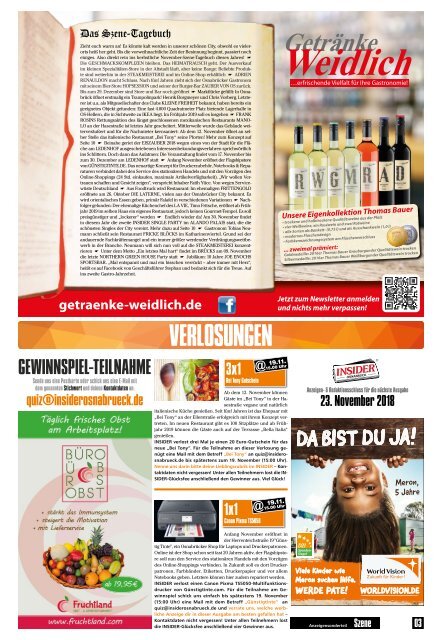 INSIDER Osnabrück + jobinsider // Nov 2018 // No. 424