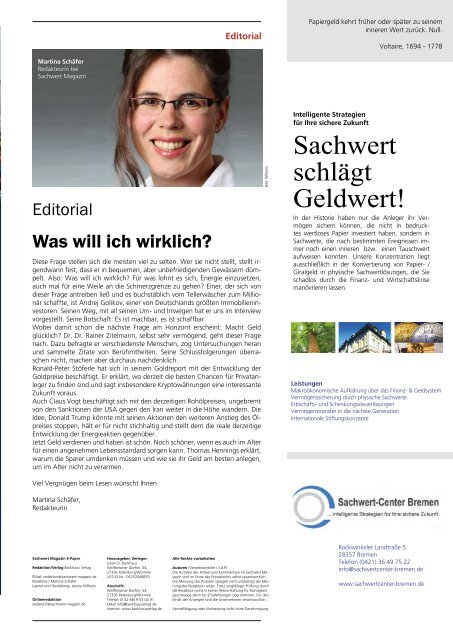 Sachwert Magazin ePaper, Ausgabe 72/Oktober 2018