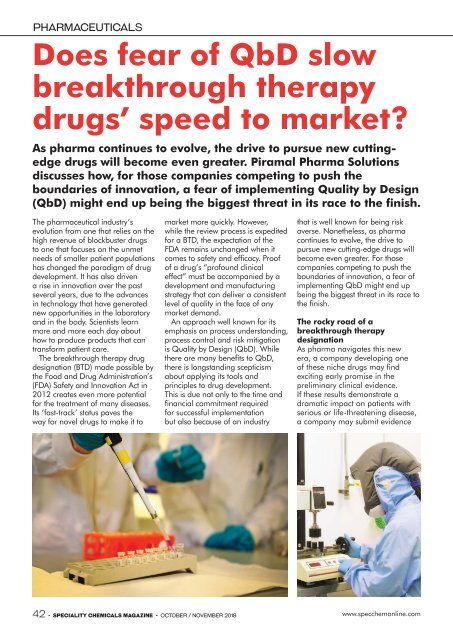 Speciality Chemicals Magazine October_November 2018