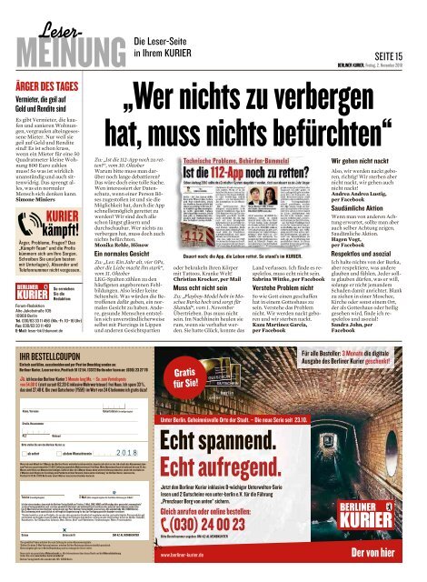 Berliner Kurier 02.11.2018