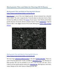 Black granite Tiles and Slabs for Flooring UK US Russia