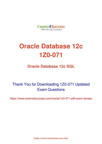 Oracle 1z0-071 Exam Dumps [2018 NOV] - 100% Valid Questions