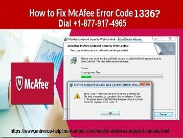 Fix Mcafee Antivirus Error 1336 in windows- +1-877-917-4965