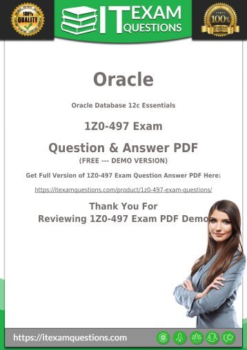 Preparation with 1Z0-497 Dumps PDF [2018] Download 1Z0-497 Exam PDF