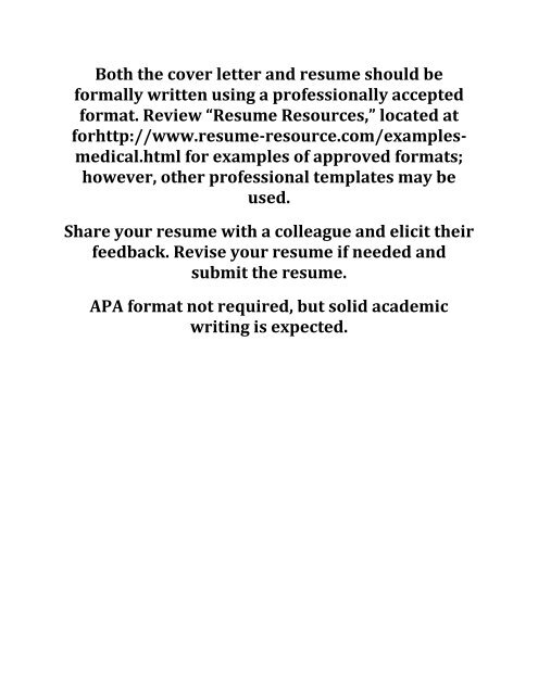 Grand Canyon NRS 451V Week 1 Assignment Professional Resume and Cover Letter NEW