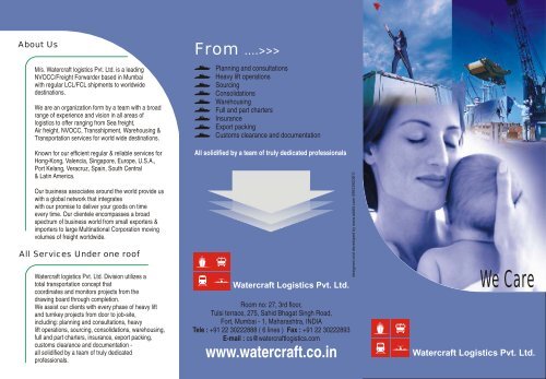 Download PDF Brochure Now - II Watercraft Logistics Pvt. Ltd.