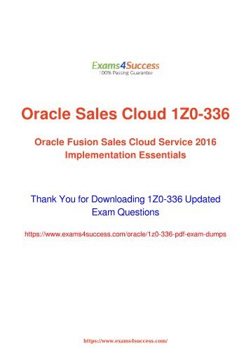 Oracle 1z0-336 Exam Dumps [2018 NOV] - 100% Valid Questions
