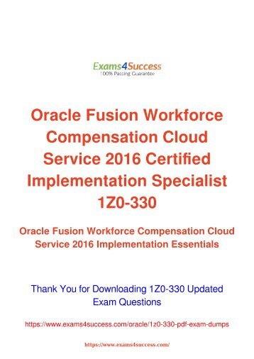 Oracle 1Z0-330 Exam Dumps [2018 NOV] - 100% Valid Questions