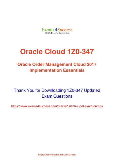 Oracle 1Z0-347 Exam Dumps [2018 NOV] - 100% Valid Questions