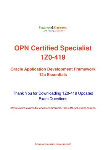 Oracle 1Z0-419 Exam Dumps [2018 NOV] - 100% Valid Questions