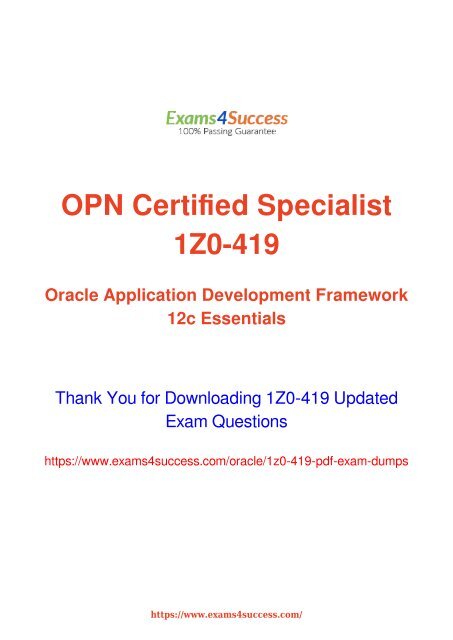 Oracle 1Z0-419 Exam Dumps [2018 NOV] - 100% Valid Questions