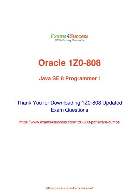 Exam Dumps 1z0-808 Demo