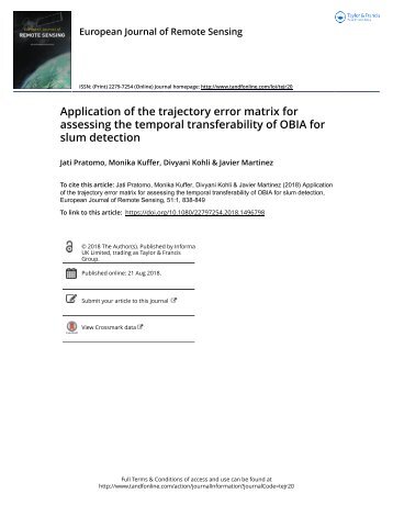 Application of the trajectory error matrix for assessing the temporal transferability of OBIA for slum detection