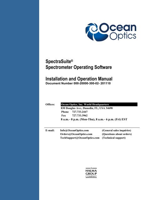 Ocean Optics Spectrasuite , USB4000 Fiber Optic Spectrometer – QJPL