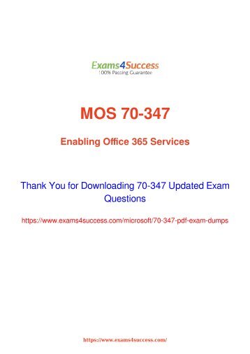 Microsoft 70-347 Exam Dumps [2018 NOV] - 100% Valid Questions